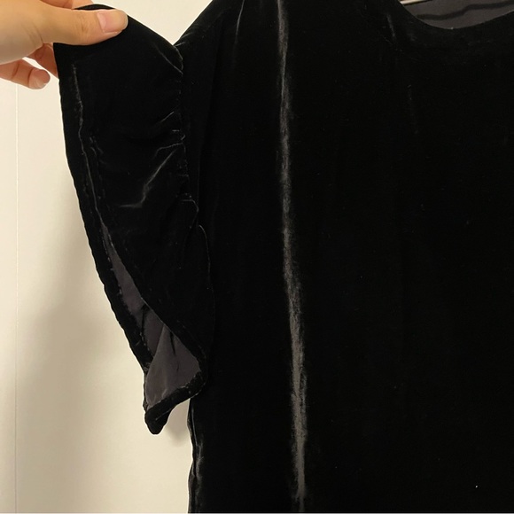 Current Elliot black velvet ruffled top - Picture 4 of 5